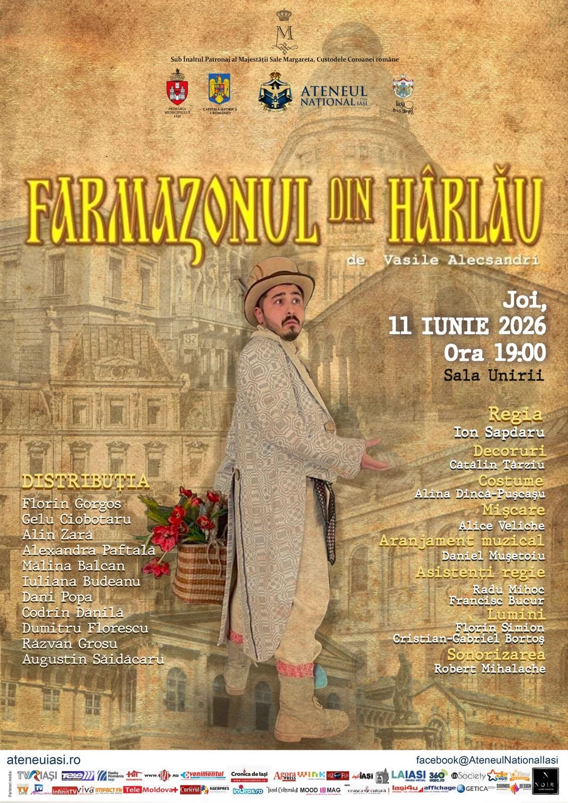 „Farmazonul din Hârlău”, o nouă reprezentație la Sala Unirii
