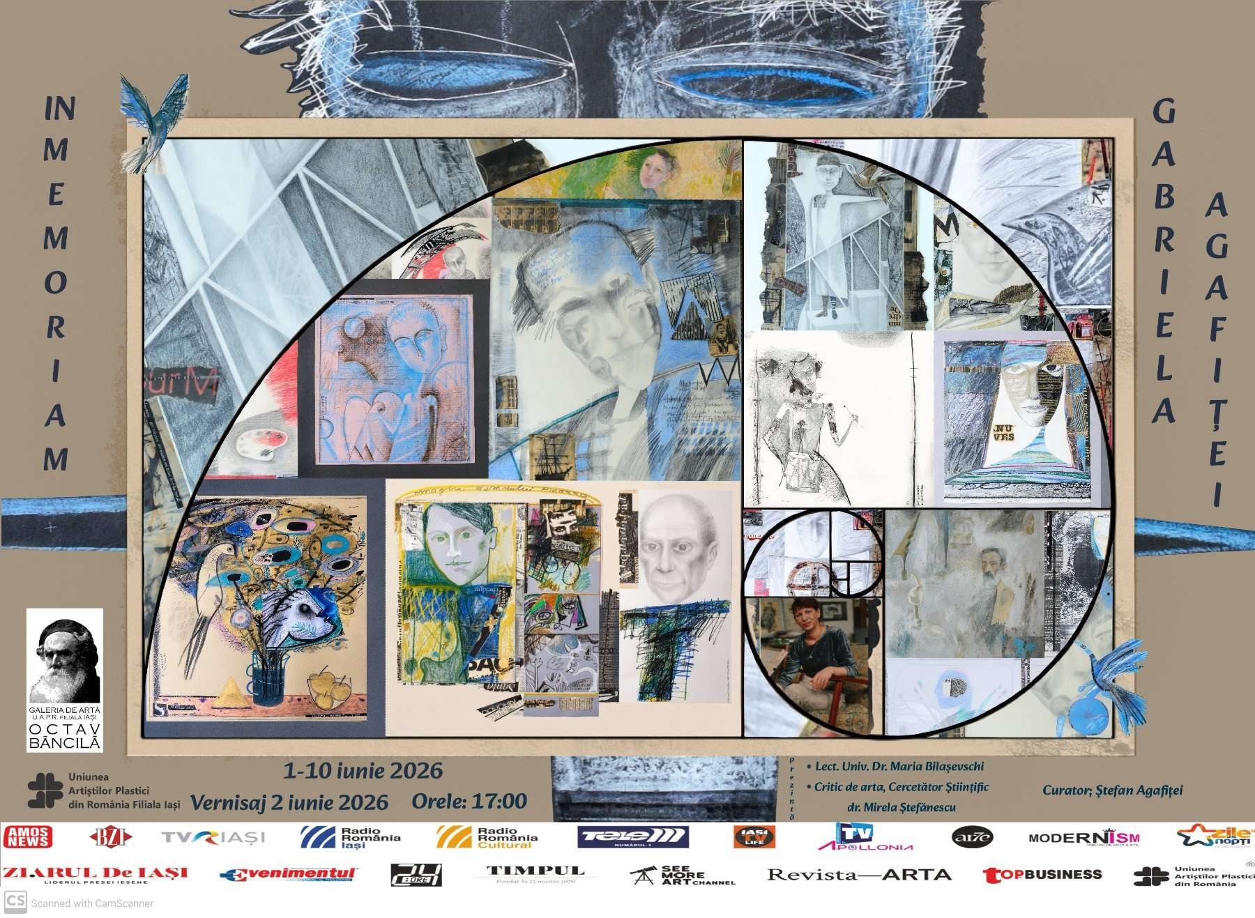 „In memoriam Gabriela Agafiței”, expoziție la Galeria de Artă „Octav Băncilă”
