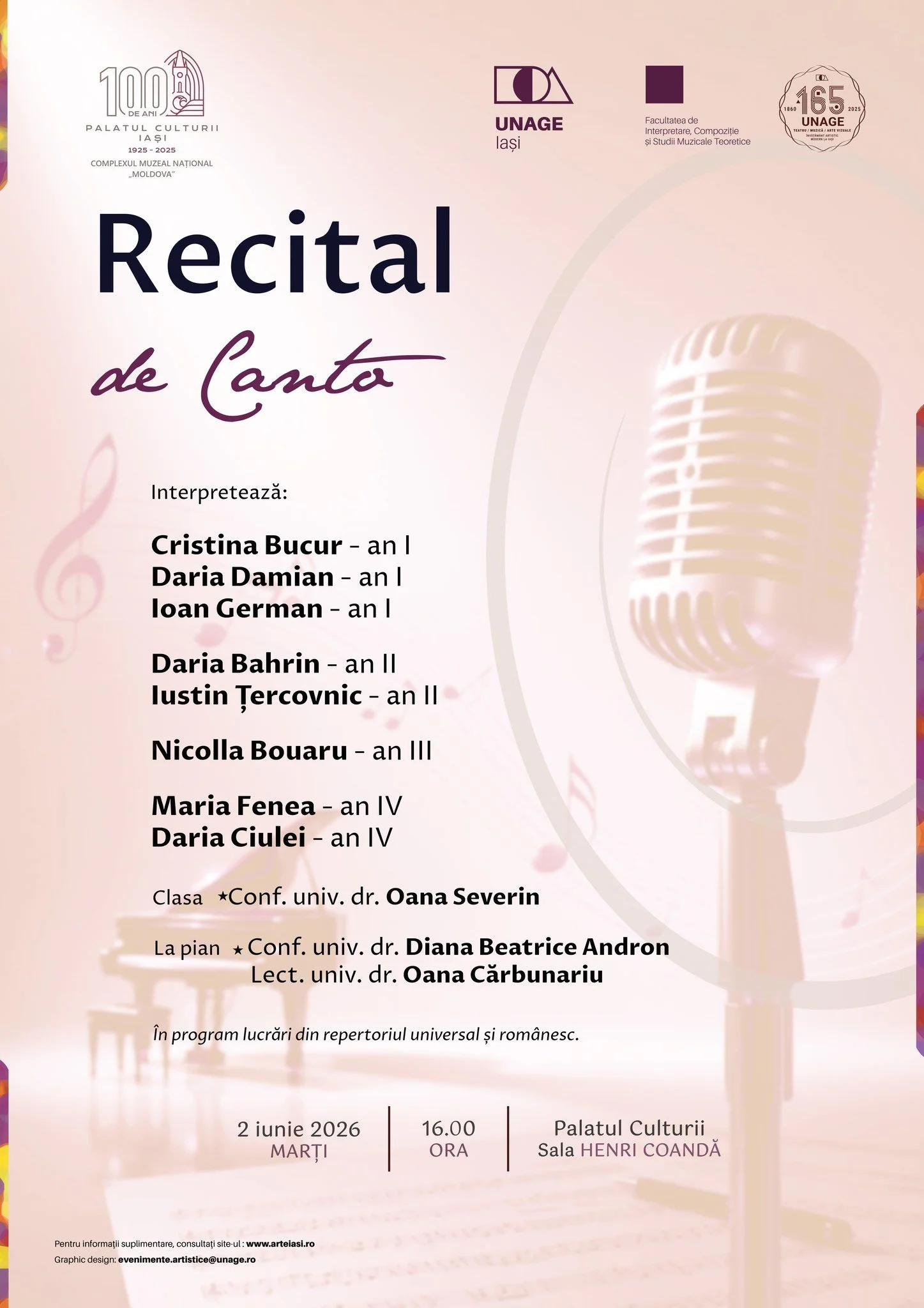 Recital de Canto la Palatul Culturii 