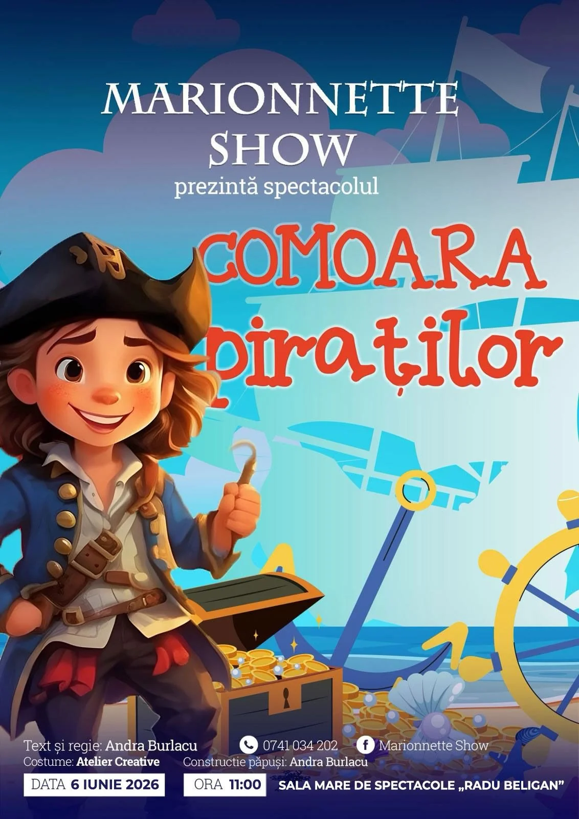 „Comoara piraților”, Marionette Show la Ateneul Național din Iași 