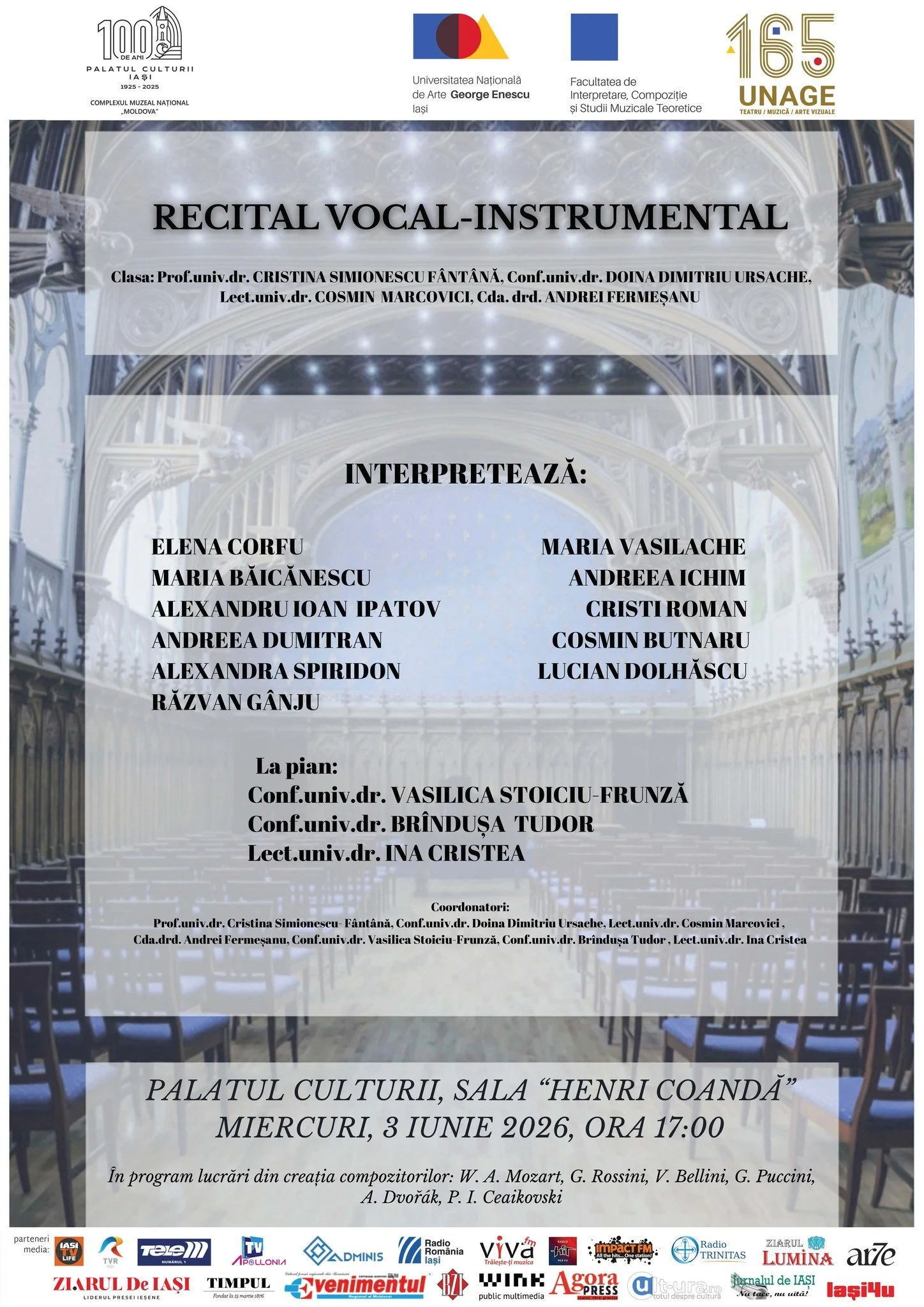 Recital vocal-instrumental la Palatul Culturii