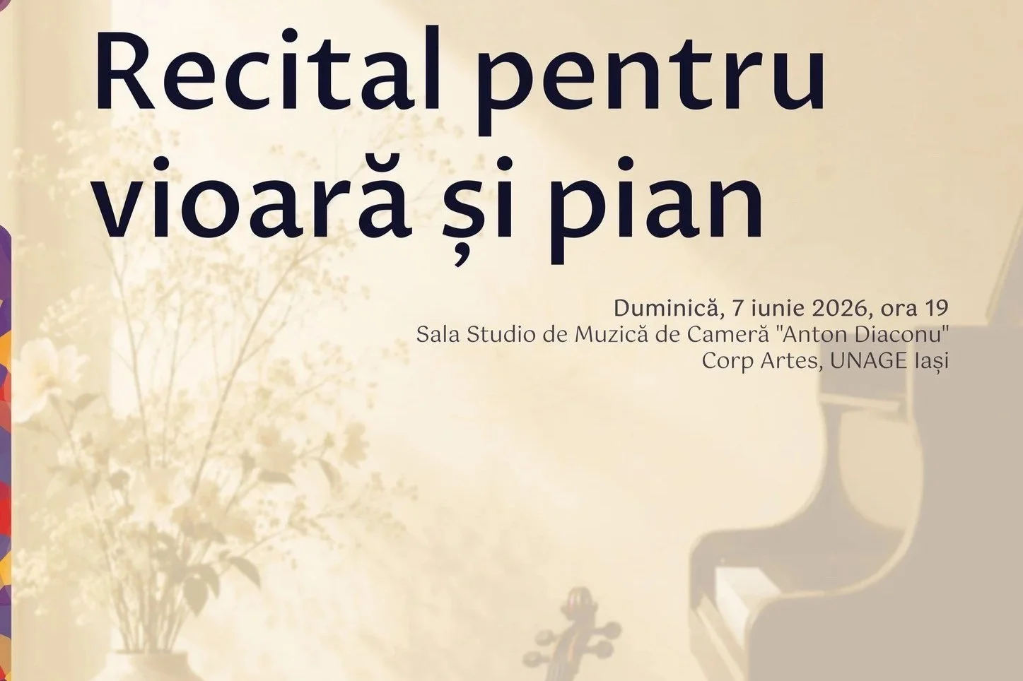 Recital de vioară și pian la UNAGE
