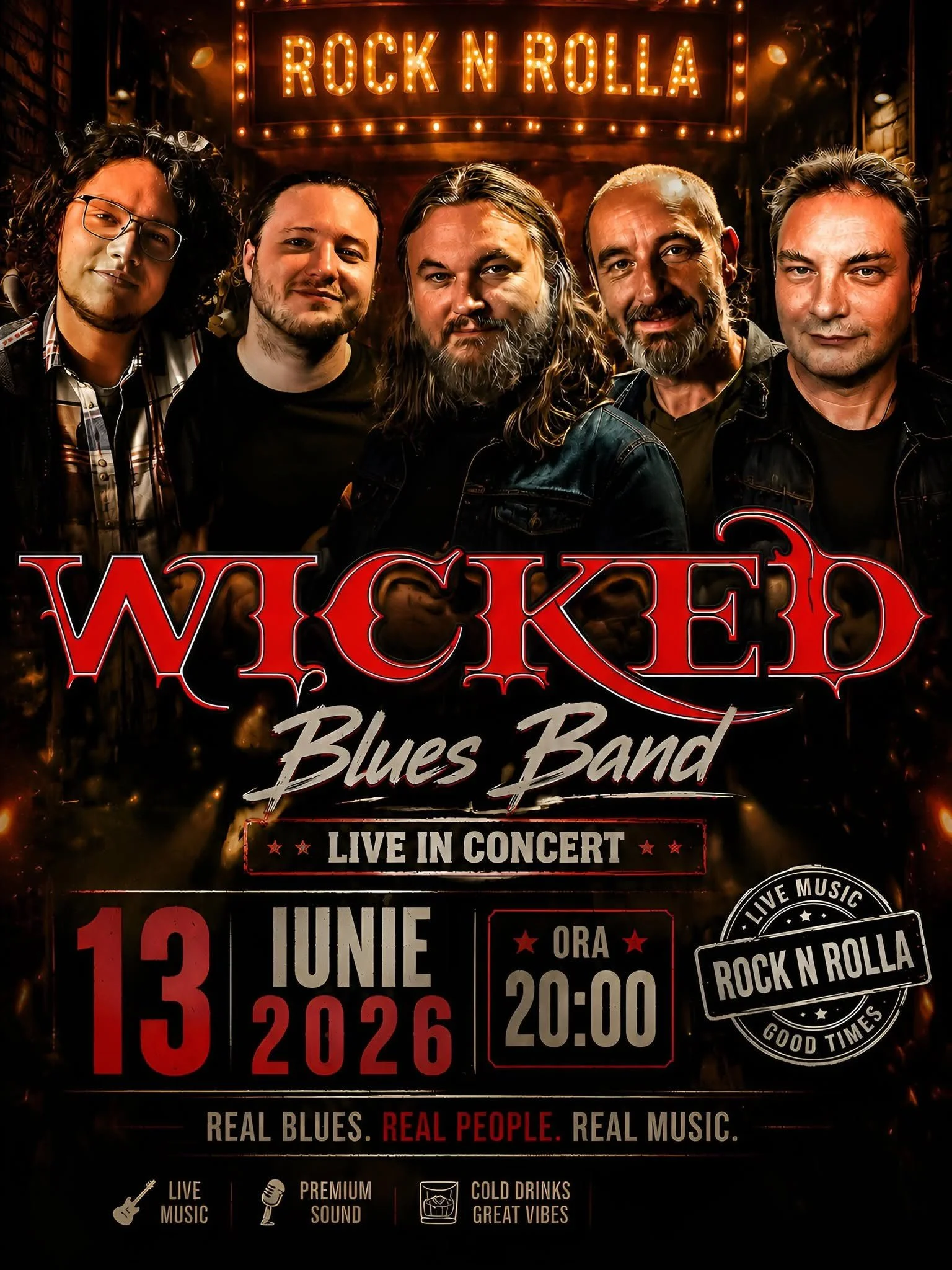 Concert live cu trupa Wicked Blues Band la Rocknrolla Iași