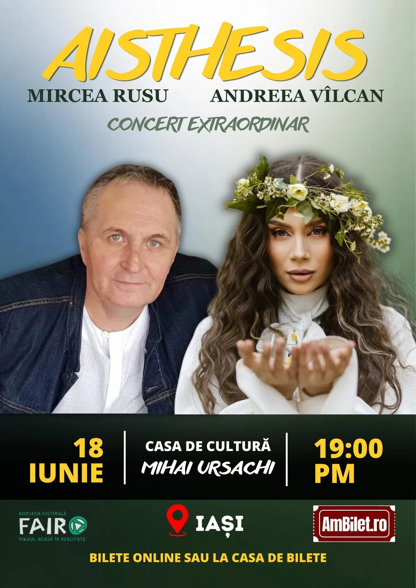 „Aisthesis”, Mircea Rusu și Andreea Vîlcan, în concert la Iași