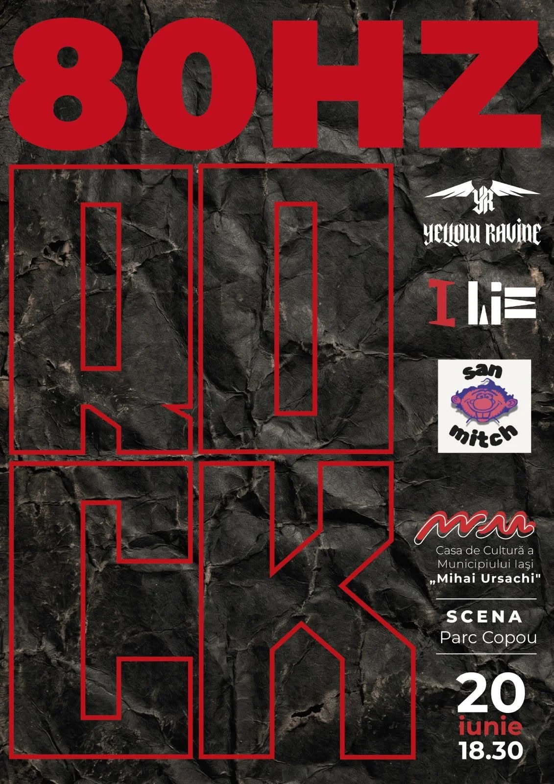 80HZ ROCK, trupe life în Parcul Copou
