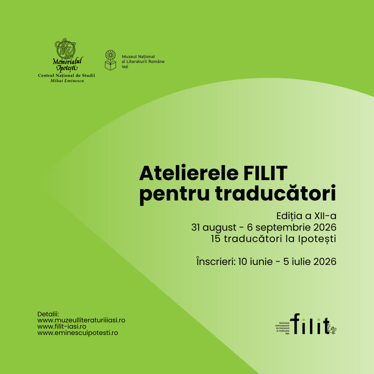 Atelierele FILIT pentru traducători. Înscrieri