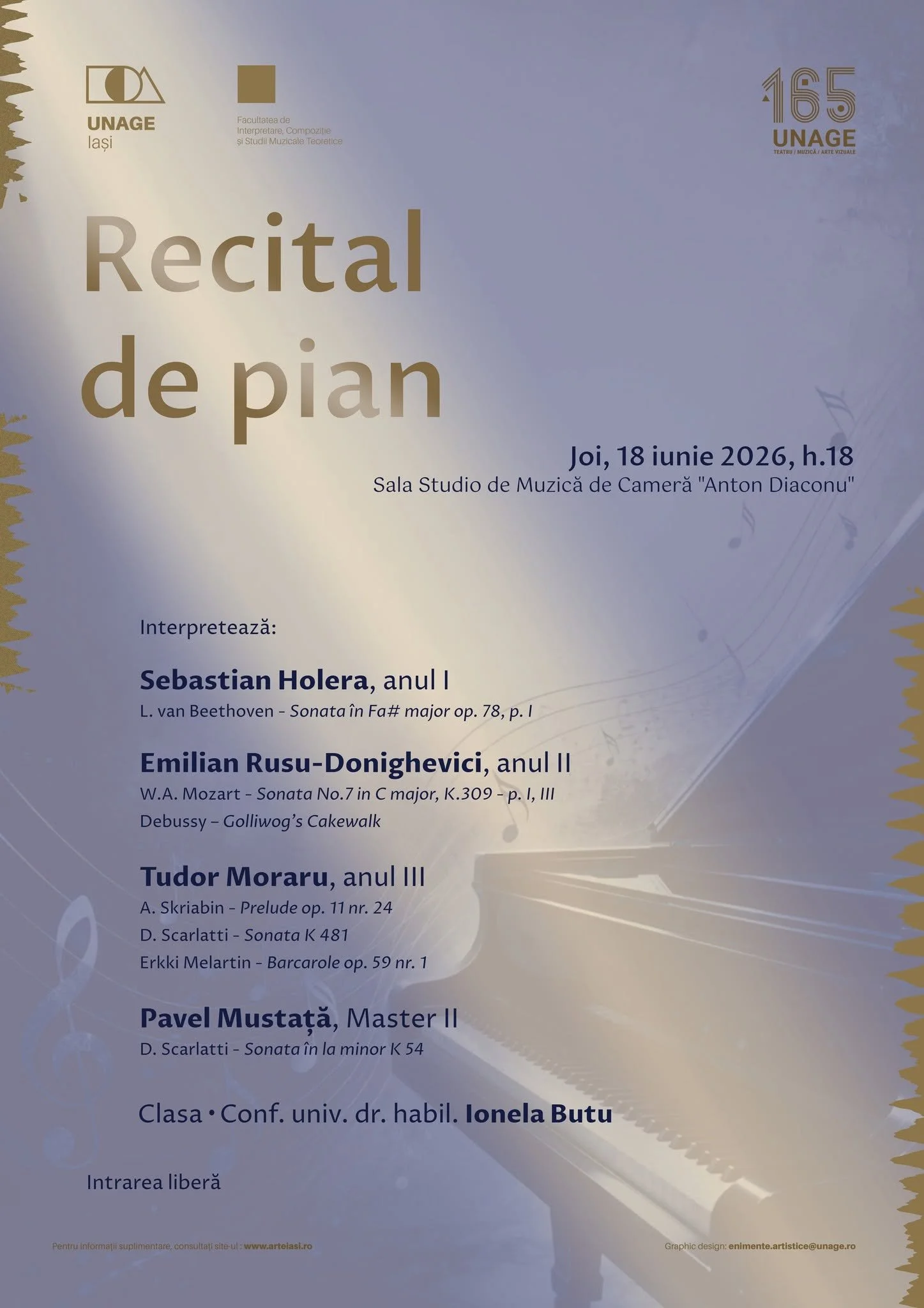 Recital de pian la UNAGE