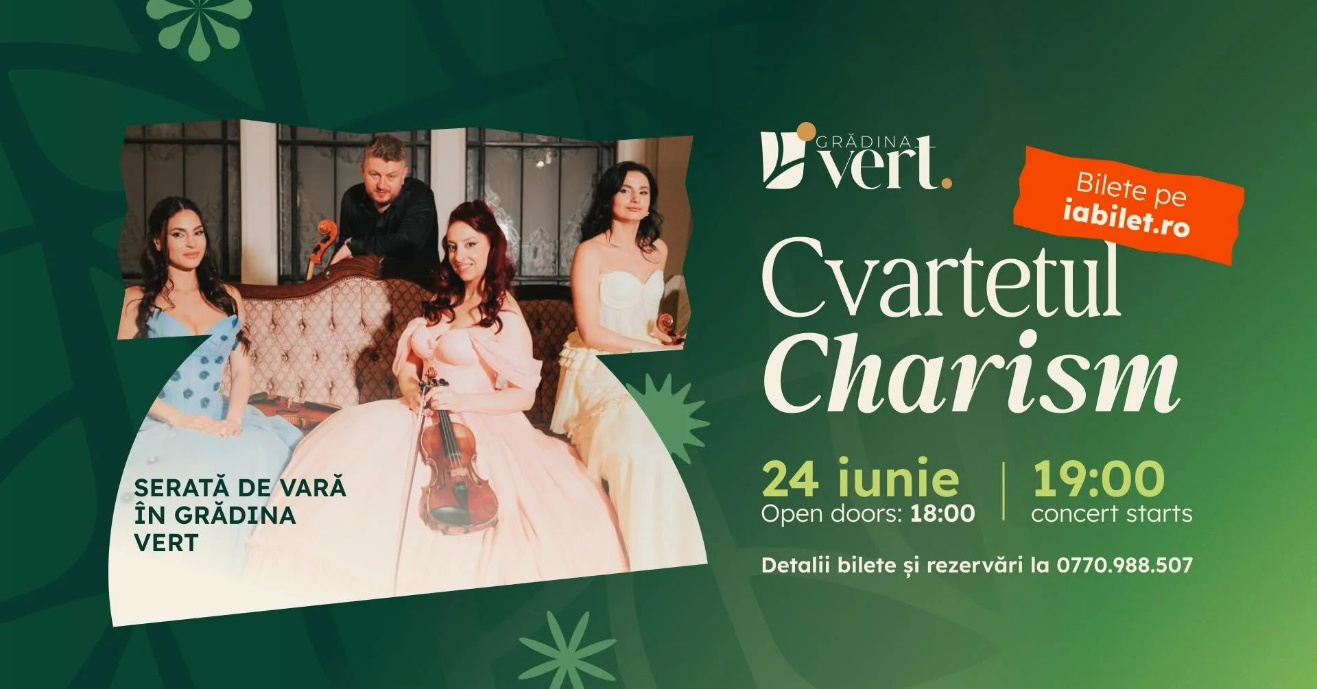 Concert Cvartetul Charim la Grădina Vert