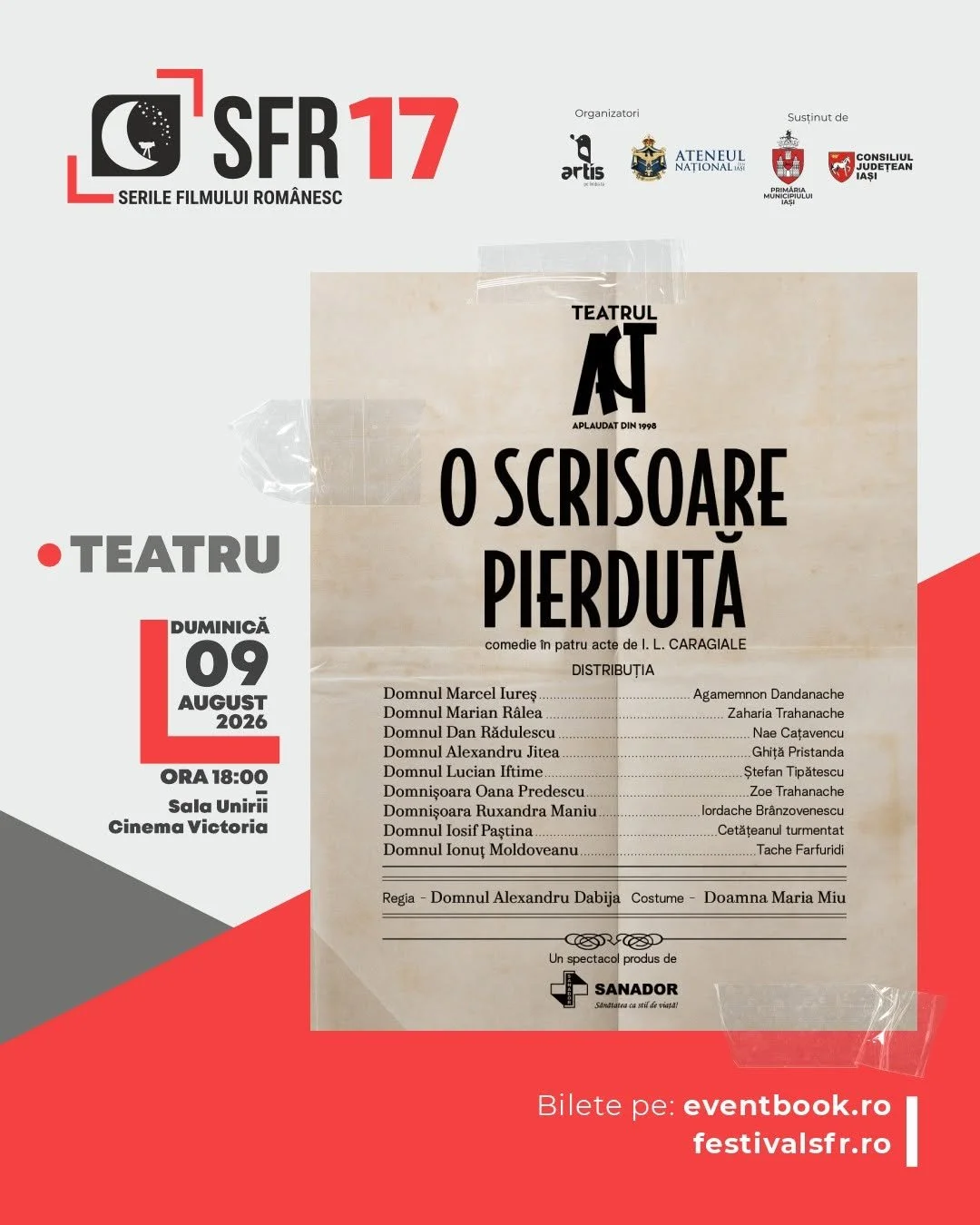 „O scrisoare pierdută”, în regia lui Alexandru Dabija, în SFR 2026