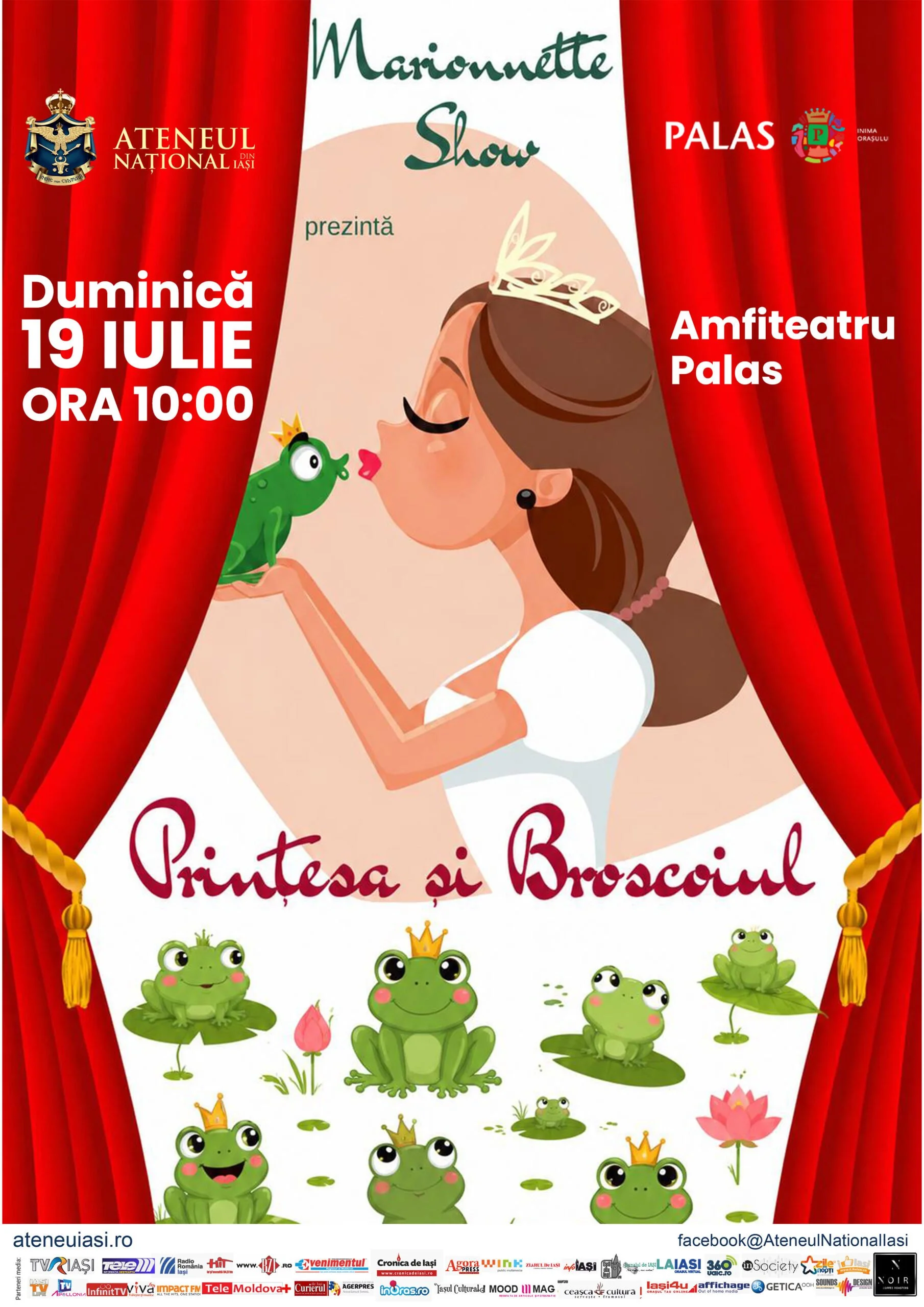 „Prințesa și Broscoiul”, spectacol pentru copii la Amfiteatrul Palas