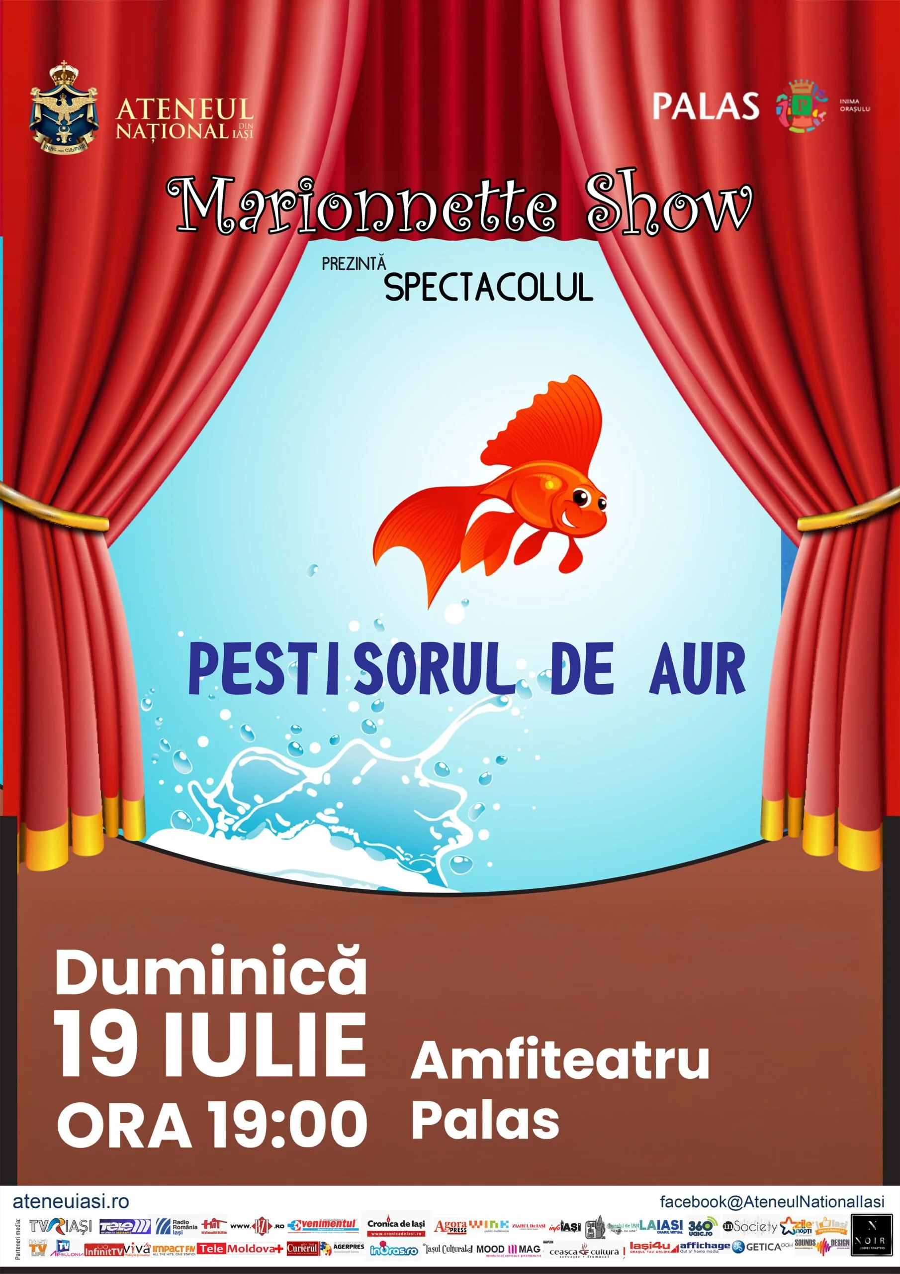 „Peștișorul de aur”, spectacol de teatru pentru copii la Amfiteatrul Palas 