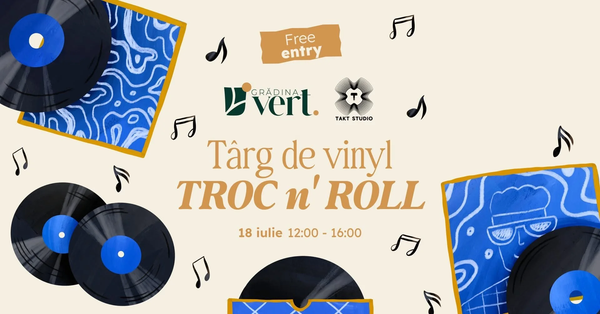 Târg de vinyl TROC n' ROLL în Grădina Vert