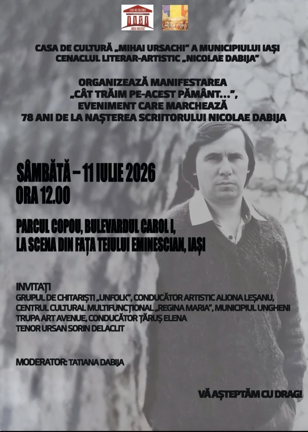 „Cât trăim pe-acest pământ”, eveniment dedicat lui Nicolae Dabija