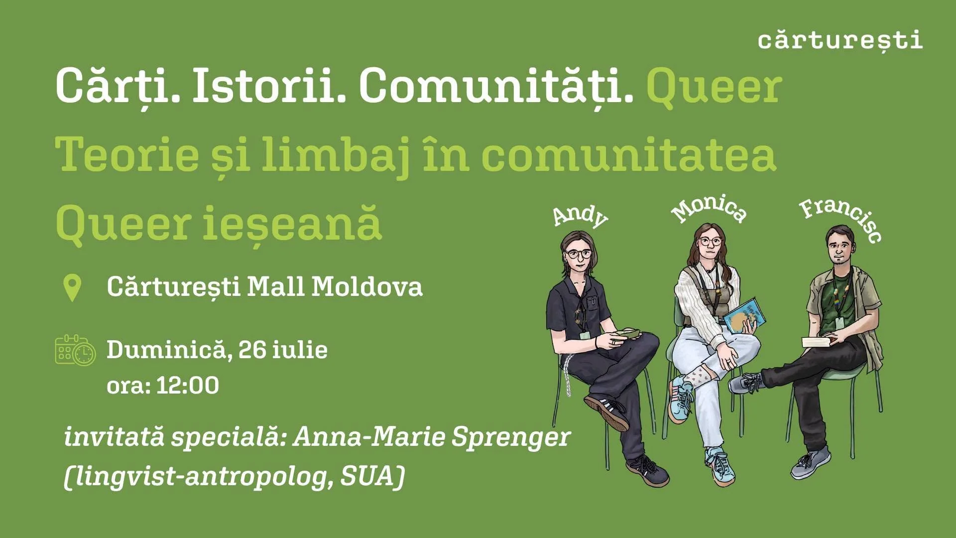 „Teorie și limbaj în comunitatea Queer ieșeană”, la Cărturești Mall Moldova