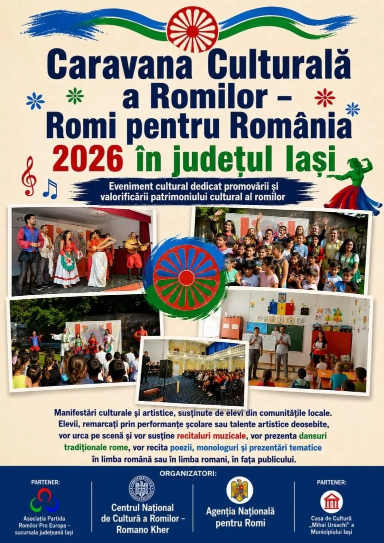 Caravana culturală a romilor, două spectacole la Casa de Cultură „Mihai Ursachi”