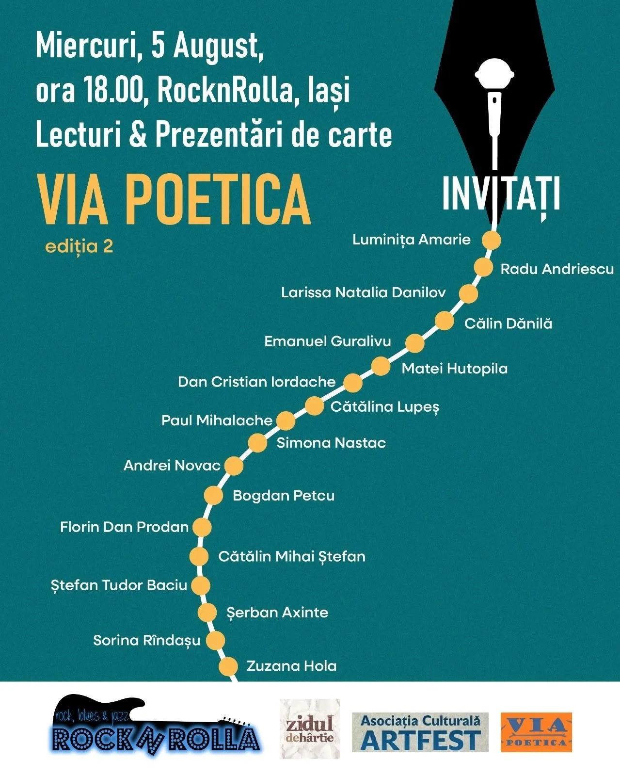 Via Poetica, ediția a II-a, în 5 august la Rocknrolla Iași