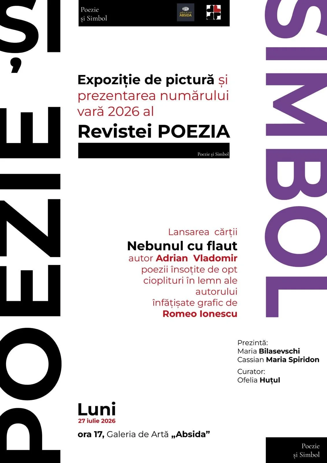 „Poezie și simbol”, expoziție, lansare de carte și a numărului de vară al revistei „Poezia”
