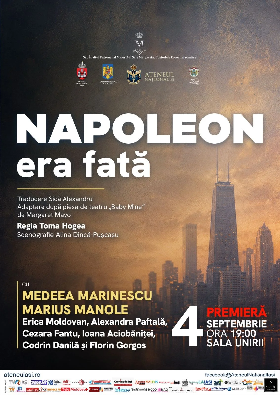 „Napoleon era fată”, Premieră la Sala Unirii, cu Medeea Marinescu și Marius Manole