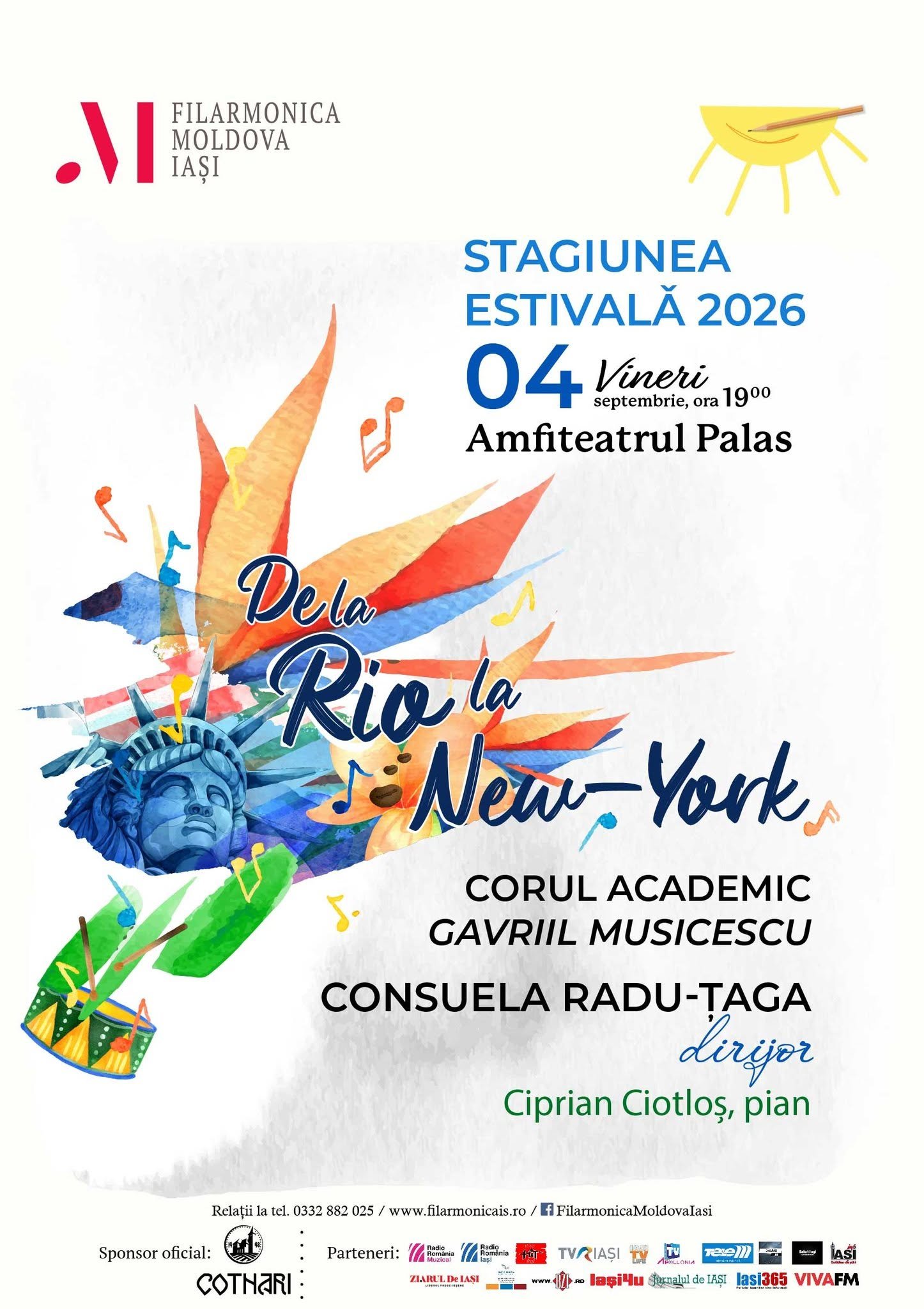 „De la Rio la New York” cu Filarmonica din Iași