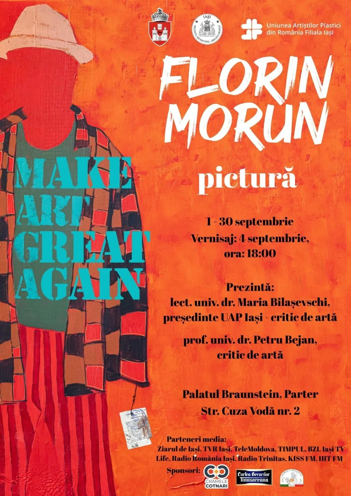 „Make Art Great Again”, expoziție de pictură semnată de Florin Morun, 1-30 septembrie