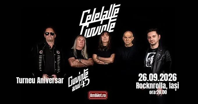 Turneu aniversar Celelalte cuvinte - Anul 45, în 26 septembrie, la Rocknrolla Iași