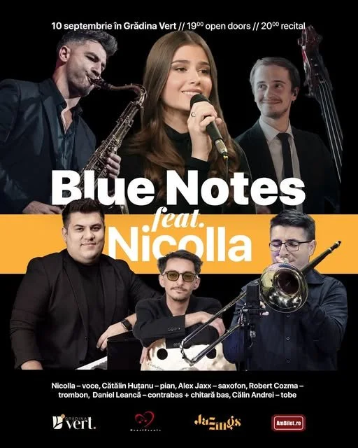Blue Notes feat. Nicolla, concert la Grădina Vert, în 10 septembrie