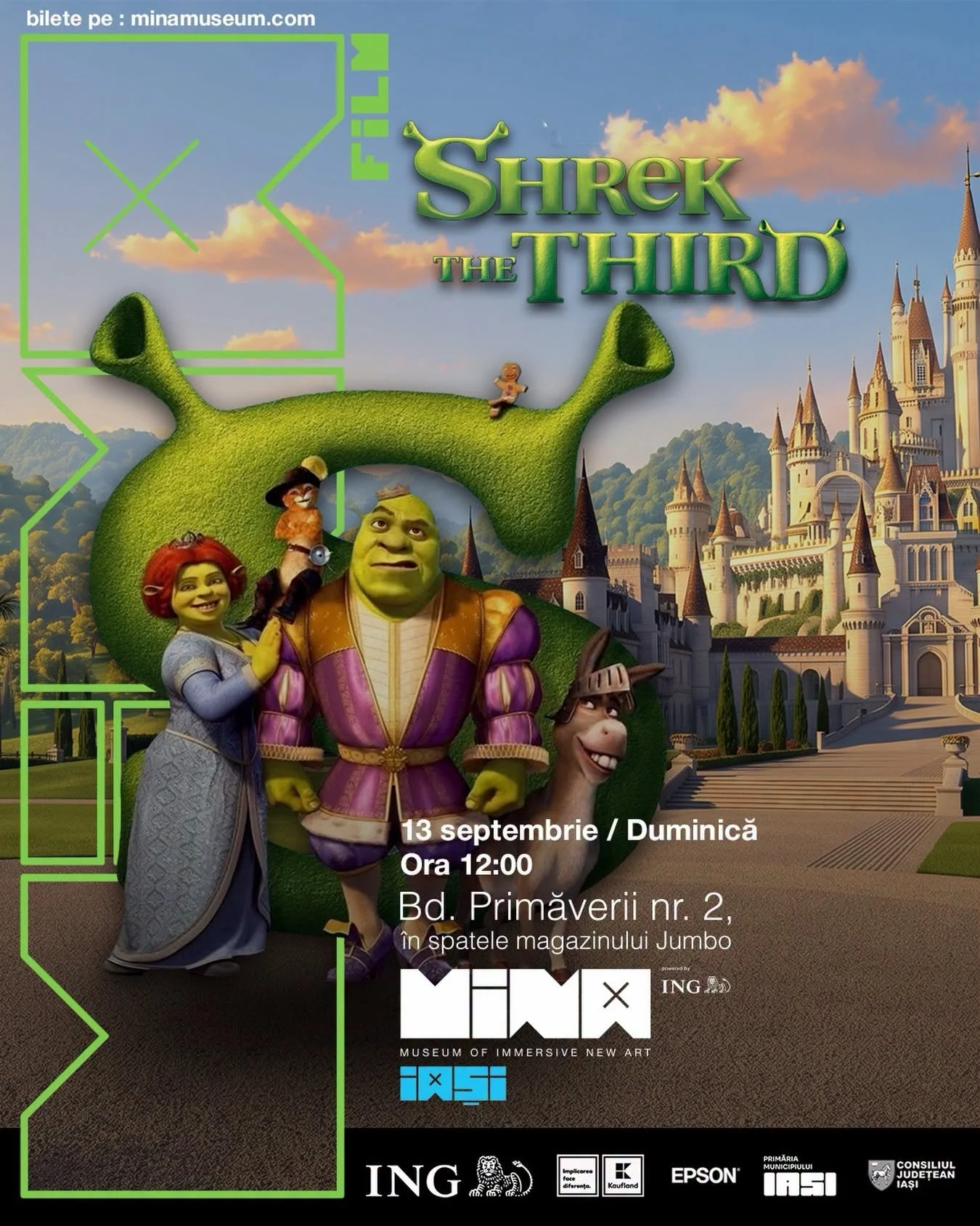 „Shrek the Third”, proiecție de film la MINA Iași, în 13 septembrie