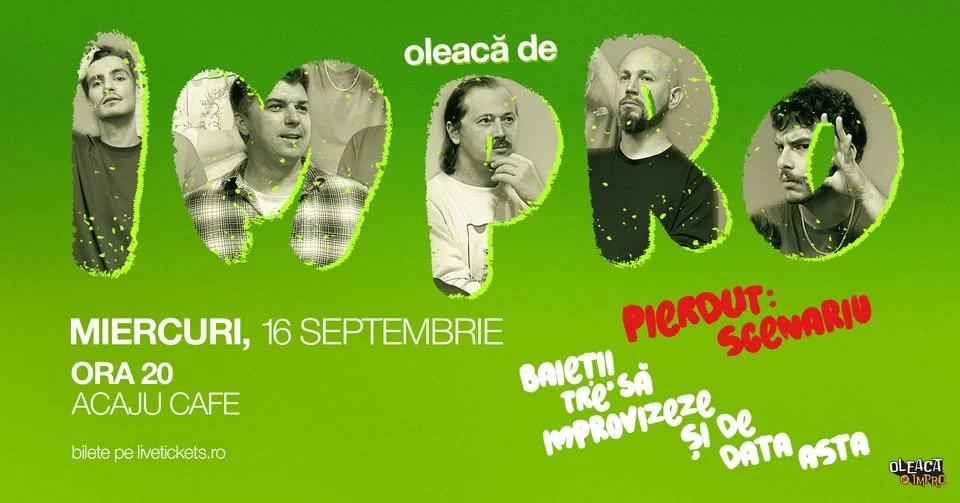 Oleacă de Impro revine la Acaju Cafe în 16 septembrie