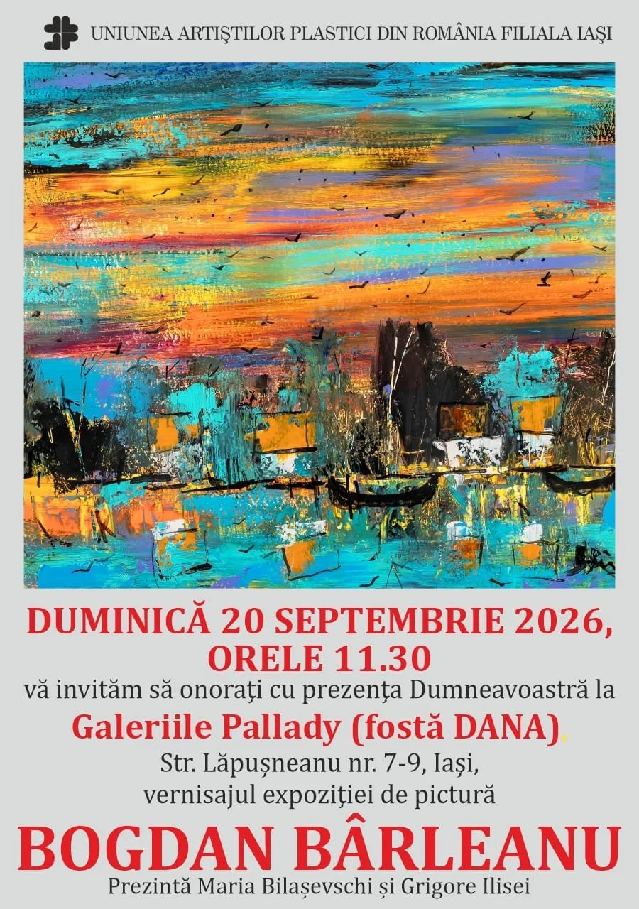 Expoziție de pictură de Bogdan Bârleanu la Galeria de Artă „Th. Pallady”, 20-30 septembrie