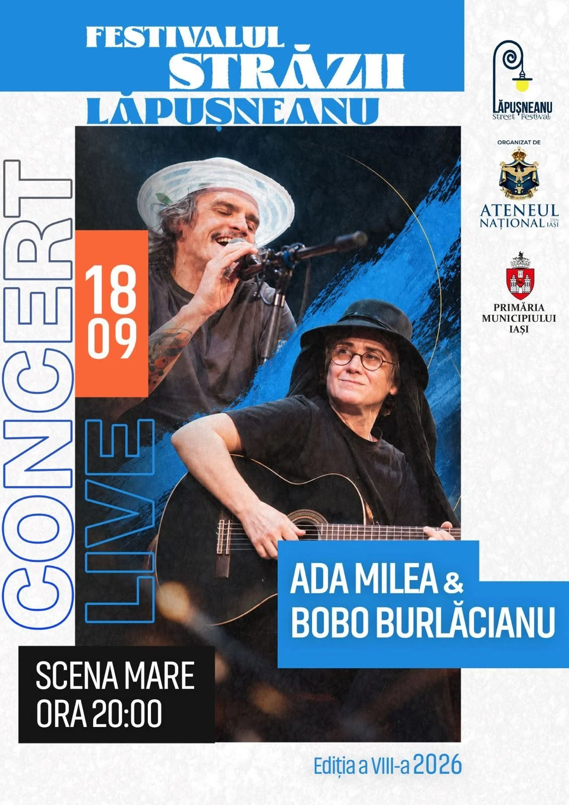 Ada Milea și Bobo Burlăcianu în cadrul Festivalului Străzii Lăpușneanu