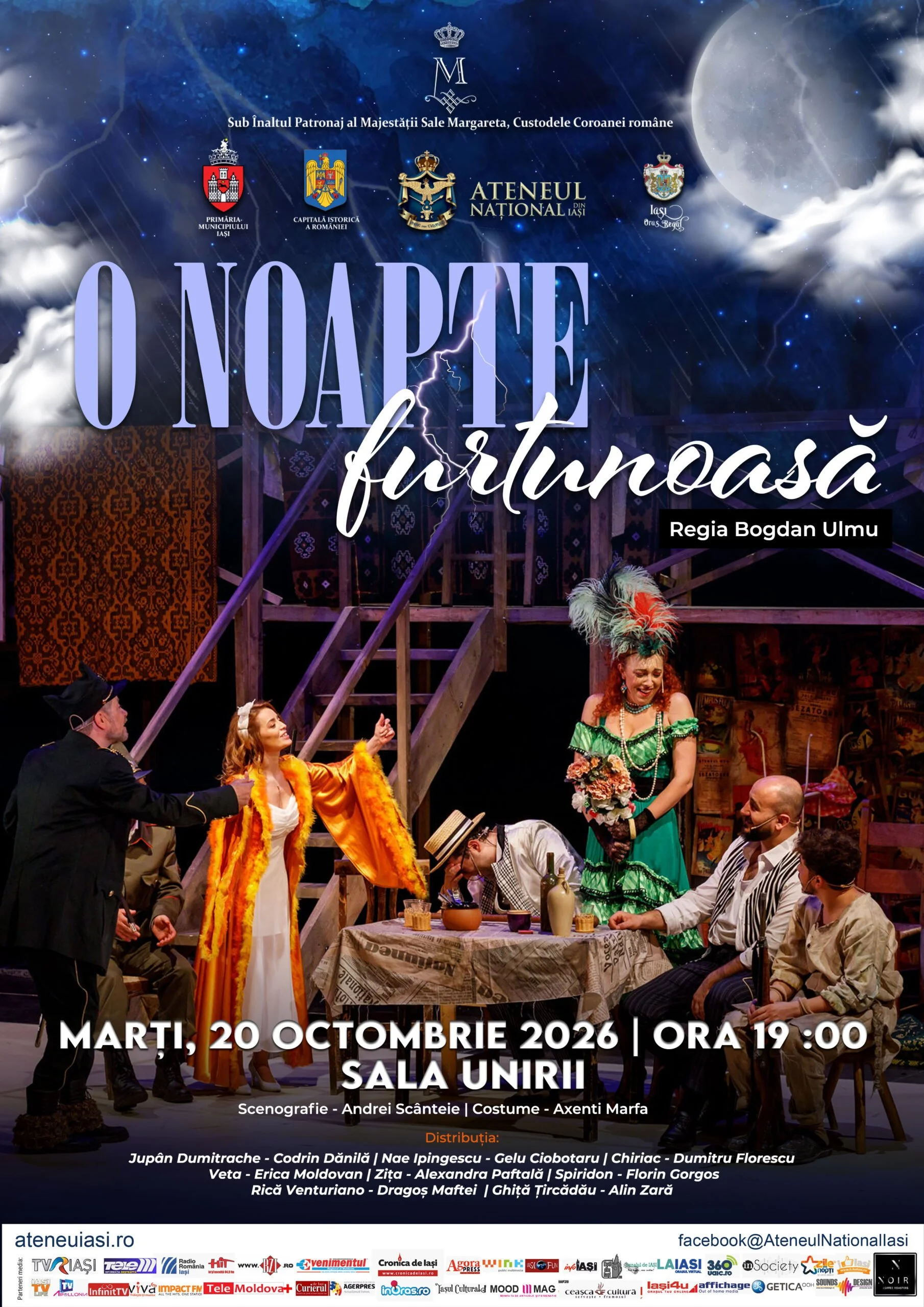 „O noapte furtunoasă” revine la Sala Unirii, în 20 octombrie