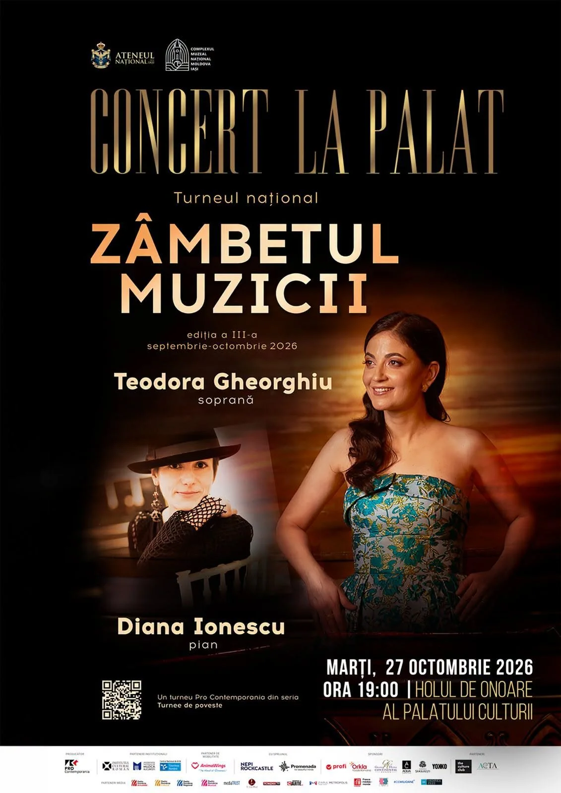 „Zâmbetul muzicii” - Concert la Palat cu Teodora Gheorghiu și Diana Ionescu, în 27 octombrie