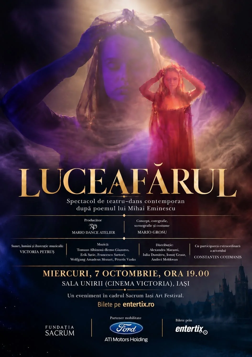 SACRUM: „Luceafărul”, spectacol de teatru-dans contemporan la Sala Unirii, în 7 octombrie
