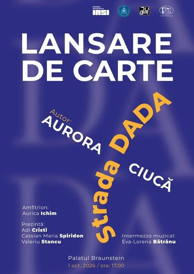 Lansare de carte: „strada Dada” de Aurora Ciucă, în 1 octombrie