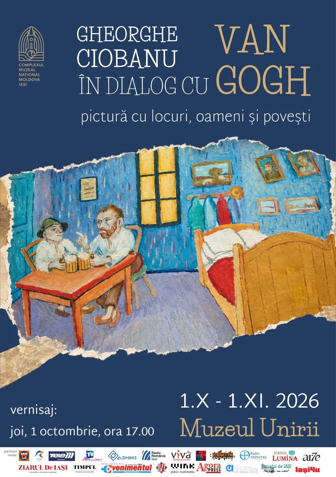 „Gheorghe Ciobanu în dialog cu Vincent van Gogh”, expoziție la Muzeul Unirii