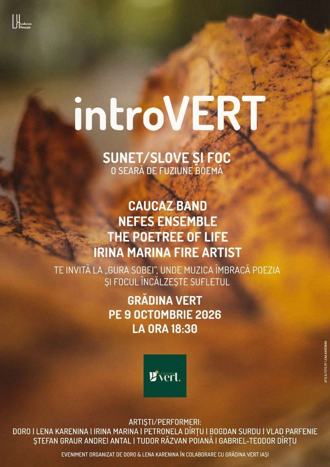 O seară de sunet, poezie și foc: introVert la Grădina Vert, în 9 octombrie