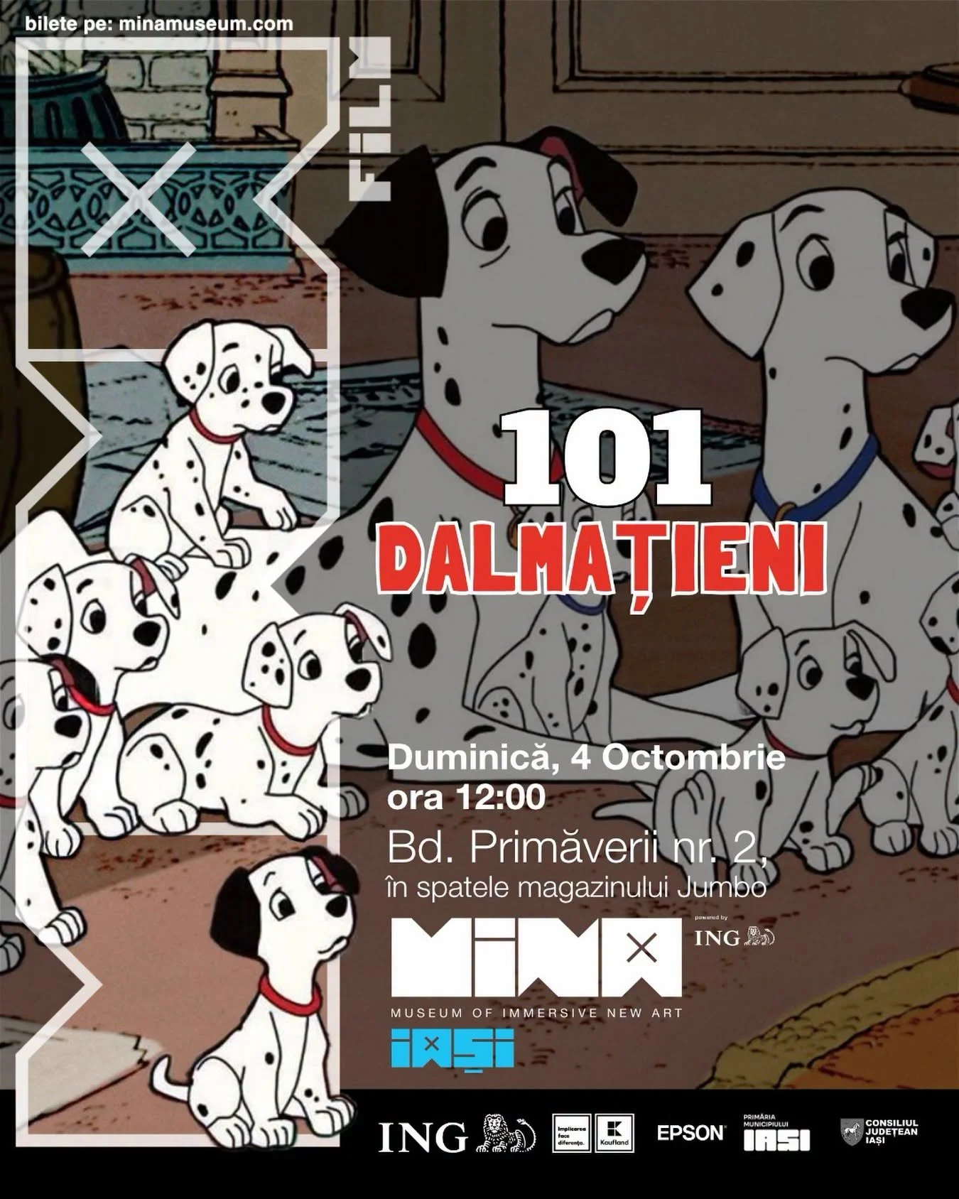 „101 Dalmațieni”, proiecție de film la MINA Iași, în 4 octombrie