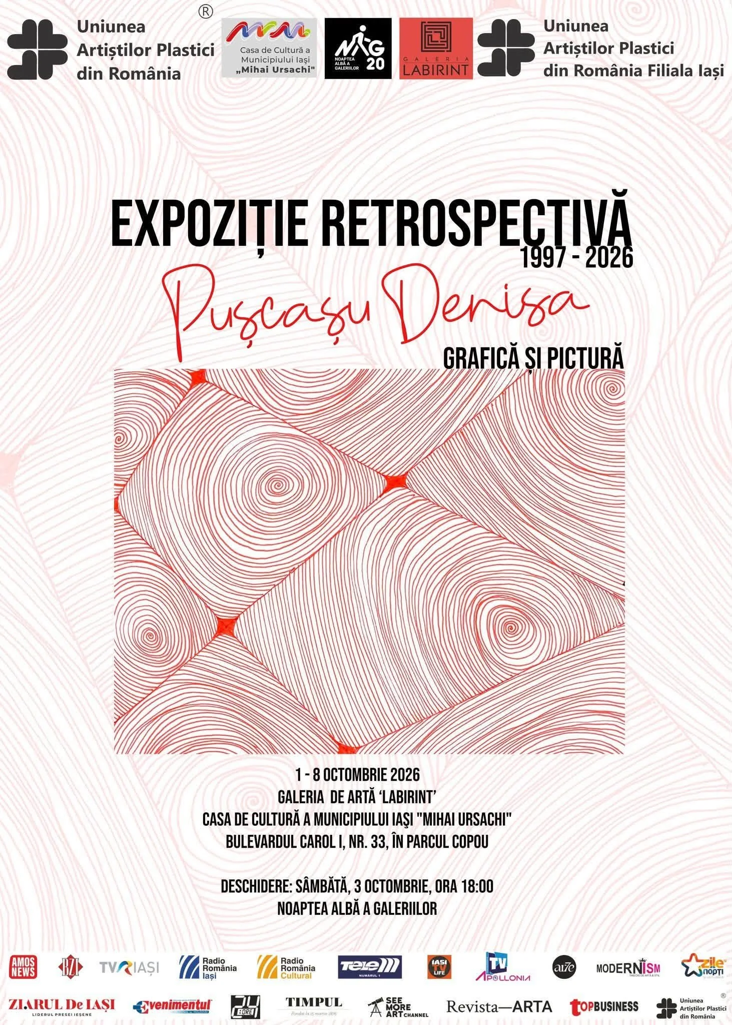 Expoziție retrospectivă de grafică și pictură semnată Denisa Pușcașu, 1-8 octombrie
