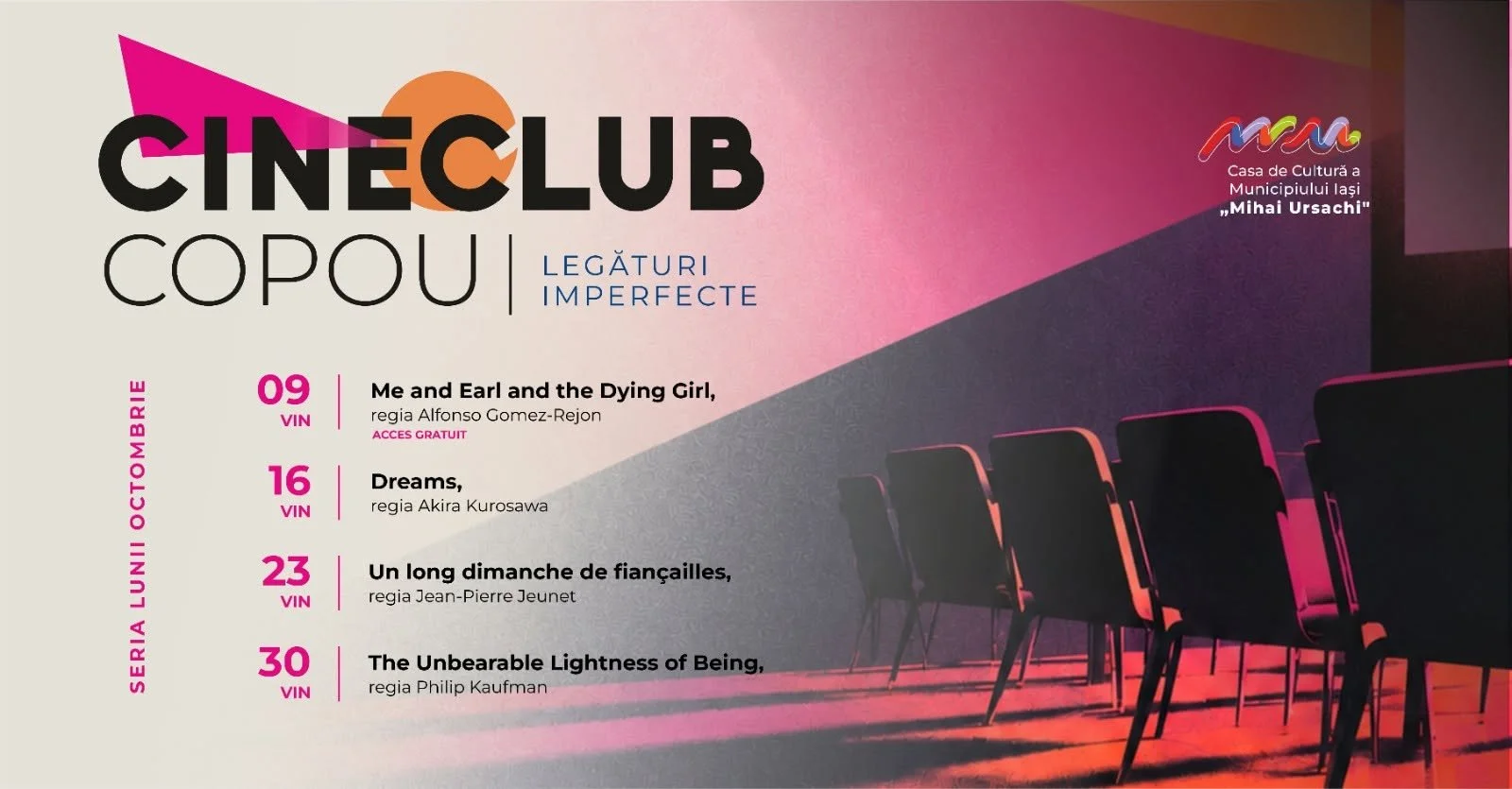 Cineclub Copou vă invită în octombrie la filme de artă, sub genericul „Legături imperfecte”