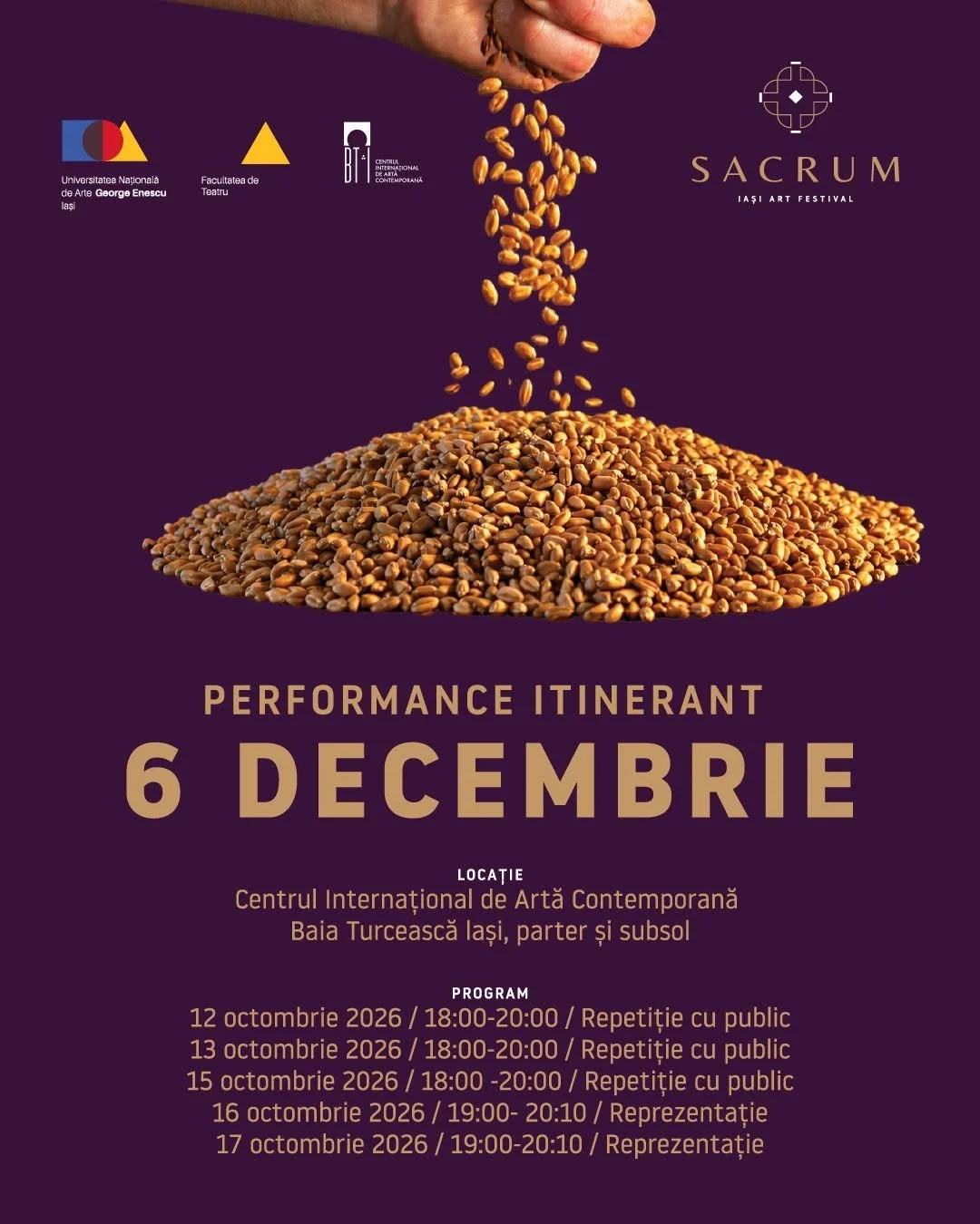 Performance itinerant: „6 decembrie” la Baia Turcească, în cadrul festivalului SACRUM