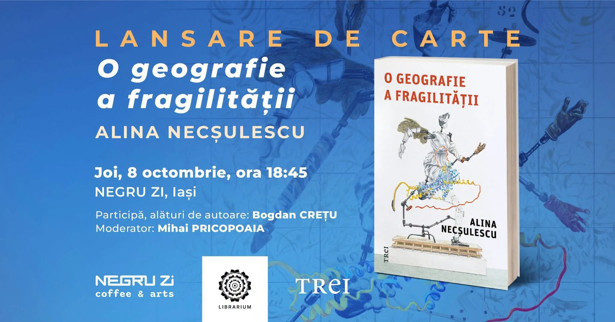 Lansare de carte: „O geografie a fragilității” de Alina Necșulescu, la Negru Zi