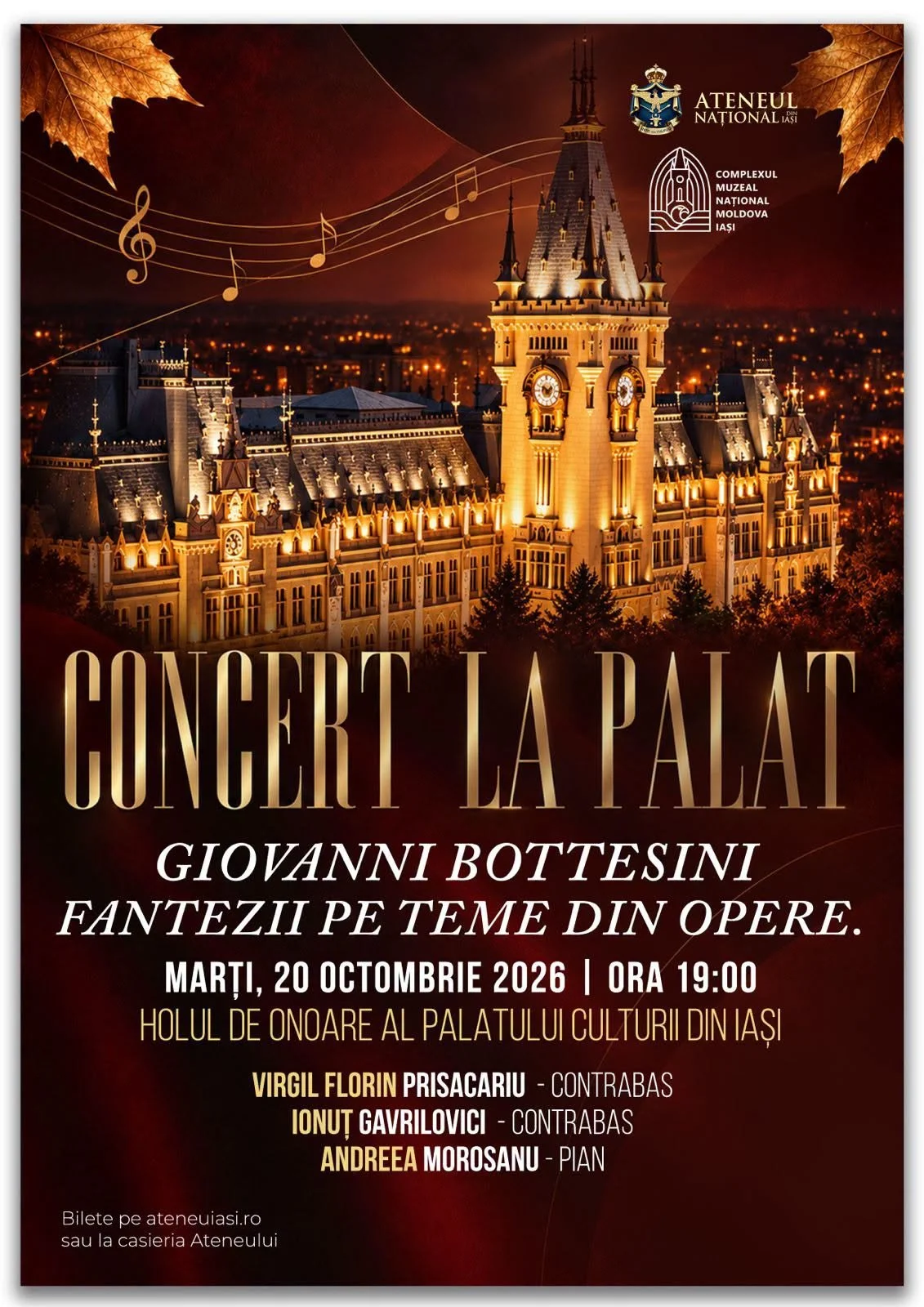 Concert la Palat: Giovanni Botessini - Fantezii pe teme din opere, 20 octombrie