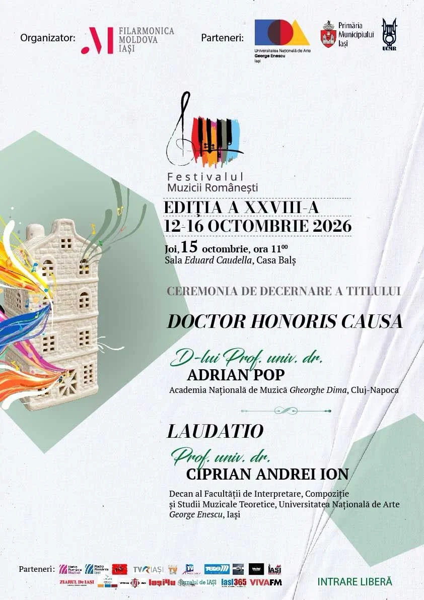 Compozitorul Adrian Pop - Doctor Honoris Causa al UNAGE Iași