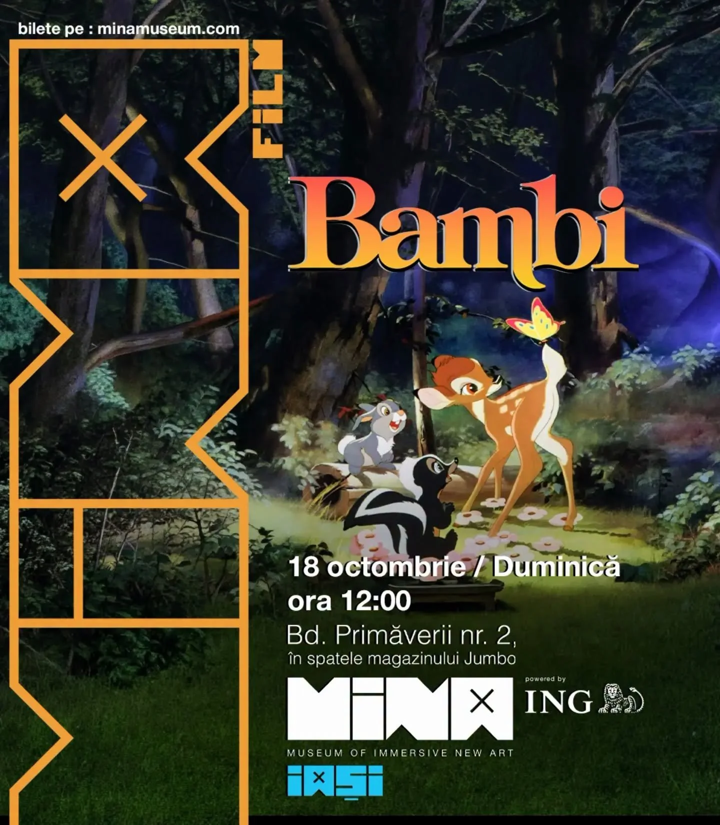„Bambi”, proiecție de film la MINA Iași, în 18 octombrie