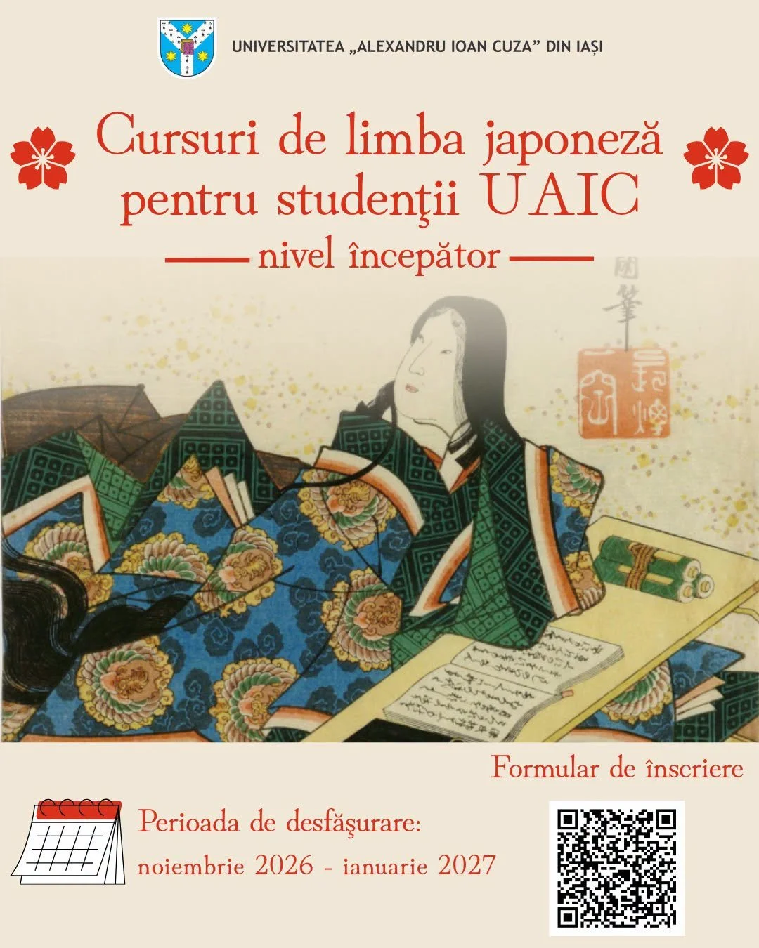 Cursuri gratuite de limba japoneză pentru studenții UAIC. Înscrieri