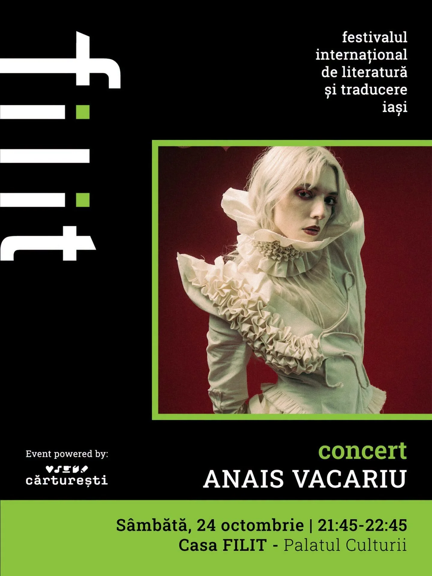 Anais Vacariu, în concert la Casa FILIT, în 24 octombrie