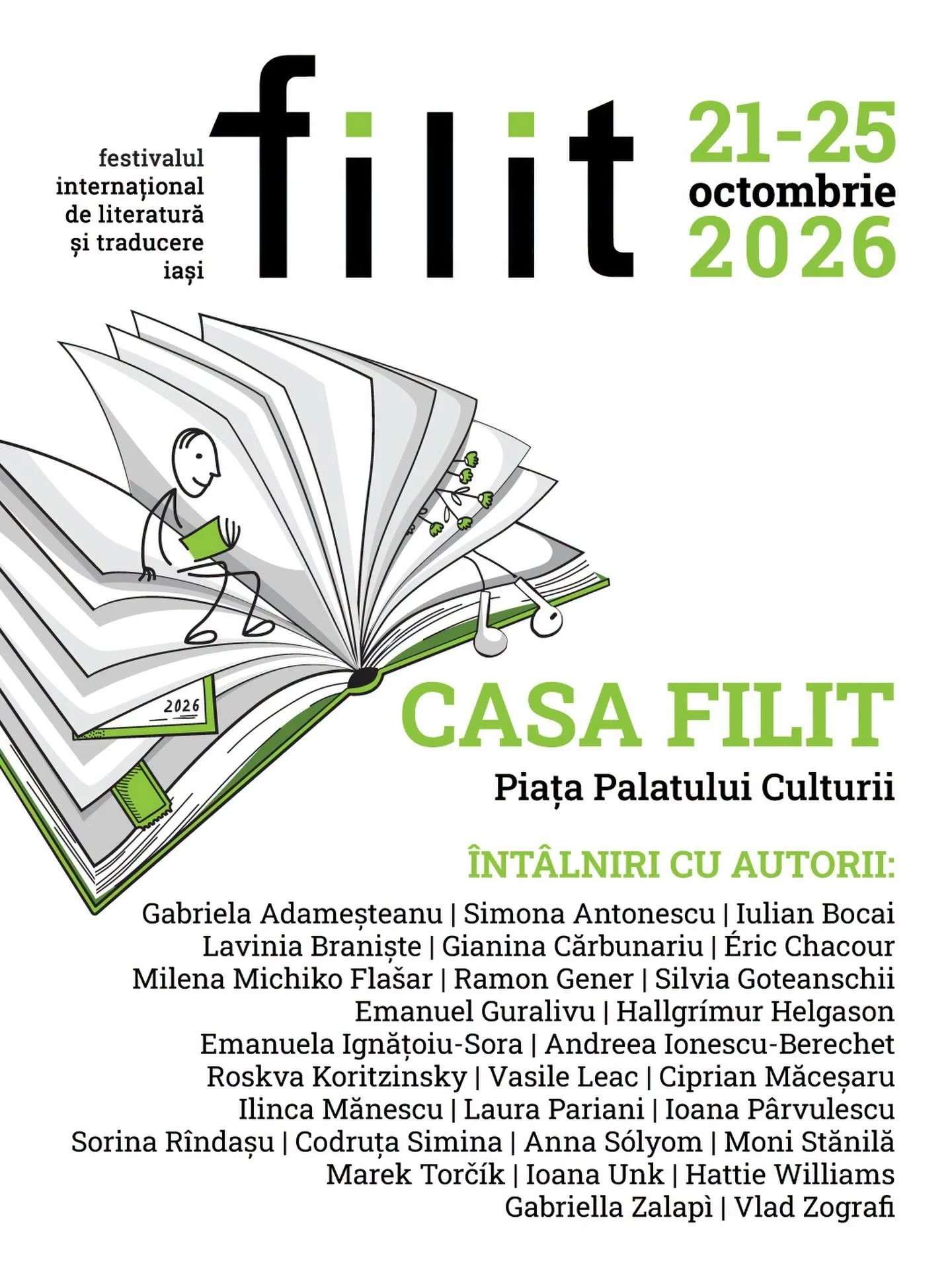 Cu ce autori vă puteți întâlni la Casa FILIT, 21-25 octombrie