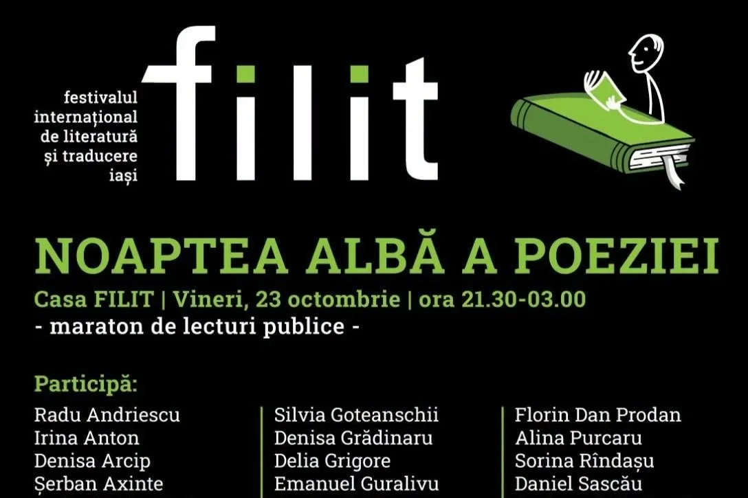 Noaptea Albă a Poeziei, maraton de lecturi publice la FILIT 2026