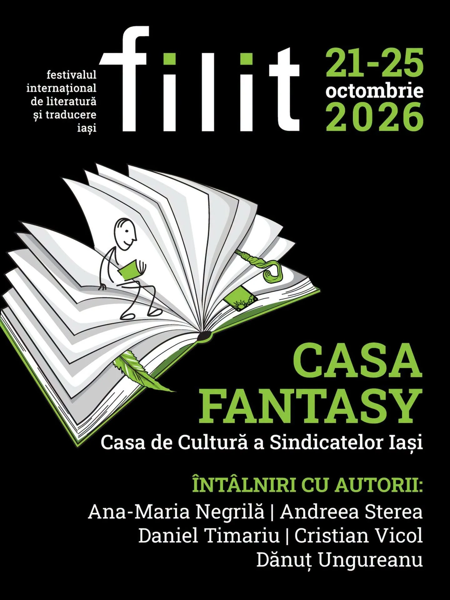 FILIT 2026: Casa Fantasy - întâlniri cu autori, 21-25 octombrie
