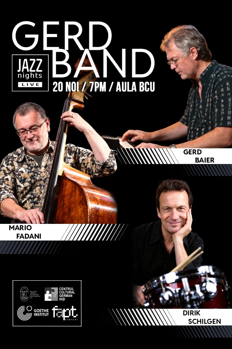 Concert extraordinar de jazz: Gerdband, în Aula BCU, 20 noiembrie